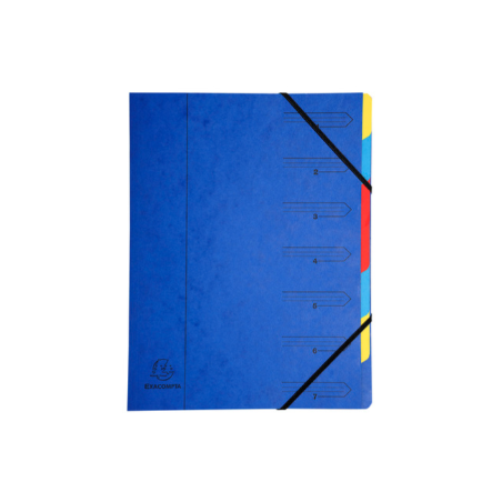 Exacompta, Trieur, A4, Carton, 7 compartiments, Bleu, 54072E