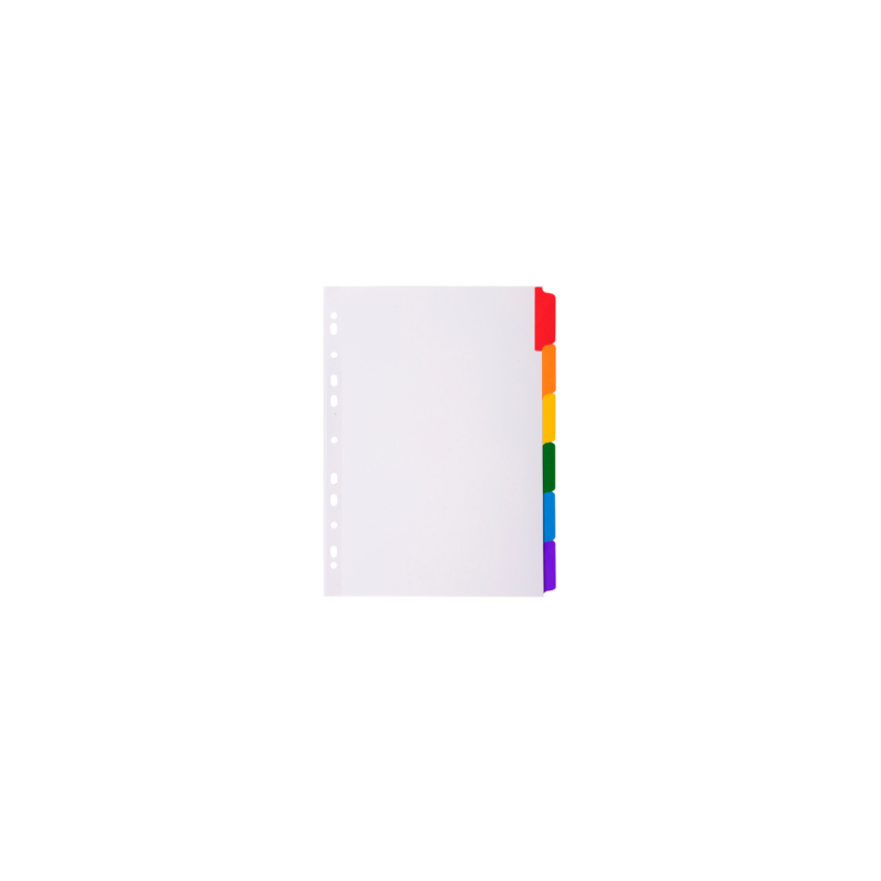 Intercalaires carte blanche 160g avec onglets couleurs renforcés - 12  positions - A4 - Blanc