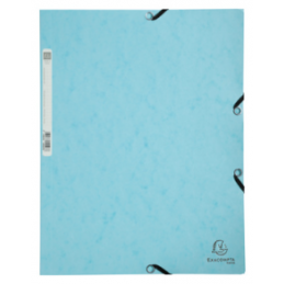 Exacompta, Chemise à élastiques, Aquarel, 3 rabats, Carton, Bleu, 55528E