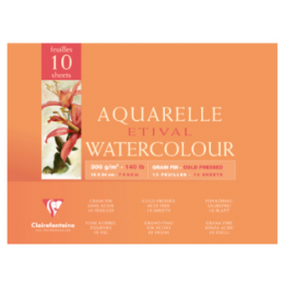 Clairefontaine, Bloc de dessin, Aquarelle, ETIVAL, 300 g, 96570C