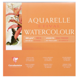 Clairefontaine, Bloc artiste, Aquarelle, ETIVAL, 240 x 240 mm, 300g, 96476C