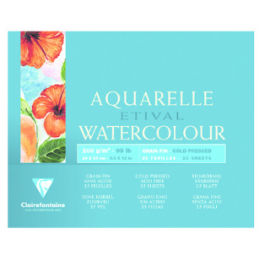 Clairefontaine, Bloc, Artiste, Aquarelle, ETIVAL, 240 x 300 mm, 96454C
