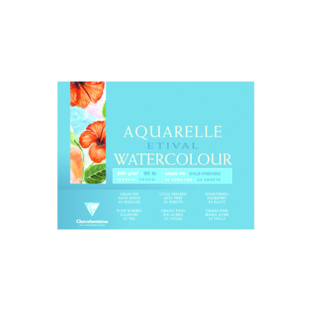 Clairefontaine, Bloc, Artiste, Aquarelle, ETIVAL, 180 x 240 mm, 96453C