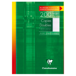 Clairefontaine, Copies doubles, Non perforées, A4, 200 pages, 5722C