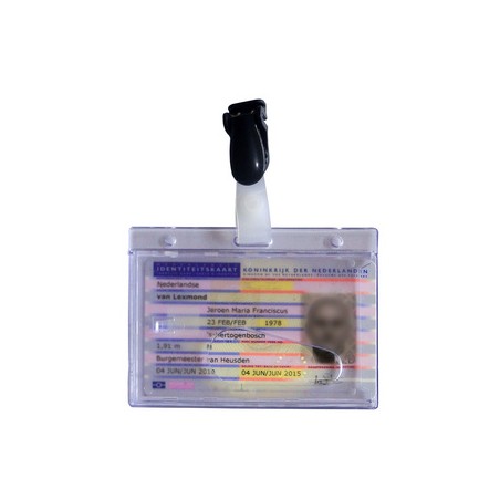 Pavo, Porte badge, Avec clip, 54 x 86 mm, Transparent, 8046867
