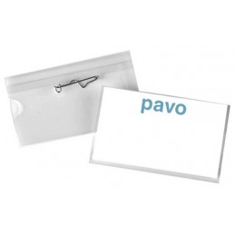 Pavo, Porte badges, Avec aiguille, 40 x 75 mm, Transparent, 8009299