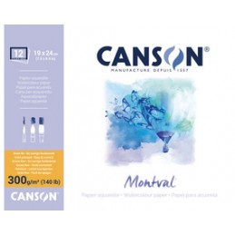 Canson, Bloc, Papier aquarelle, Montval, 300 x 400 mm, C20006545