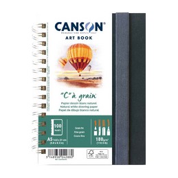 Canson, Carnet de croquis, ART BOOK, C à grain, A5, 180g, Blanc, C31200L009