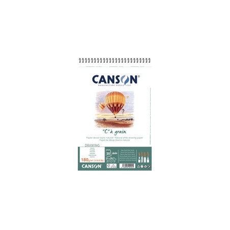 Canson, Album, Spirale, Papier dessin, C à grain, A3, 180 g, C400060625