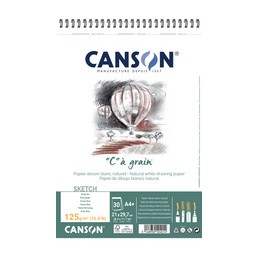 Canson, Album, Spirale, Papier dessin, C à grain, A3, 125 g, C400060622