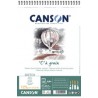 Canson, Album, Spirale, Papier dessin, C à grain, A3, 125 g, C400060622