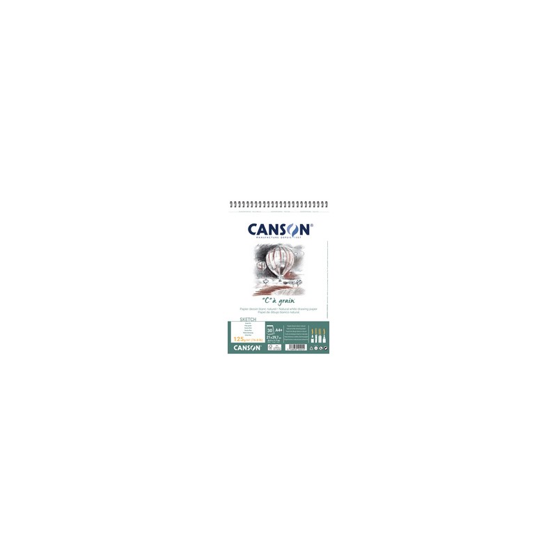 Canson, Album, Spirale, Papier dessin, C à grain, A4, 125g, C400060603