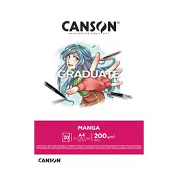 Canson, Bloc de dessin, GRADUATE, Manga, A3, Lisse, 200 g, C31250P031