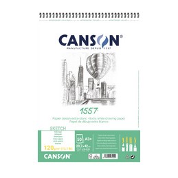 Canson, Album, Spirale, Papier dessin, 1557, A3, 120 g, C31412A002
