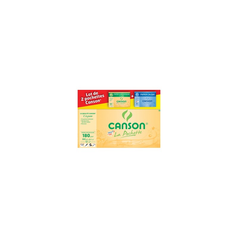 Pochette papier de création Canson - Couleurs claires - A4 150g/m²