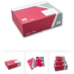 GPV, Boîte postale M, en carton, rouge gris, 330x240x103mm, 38807