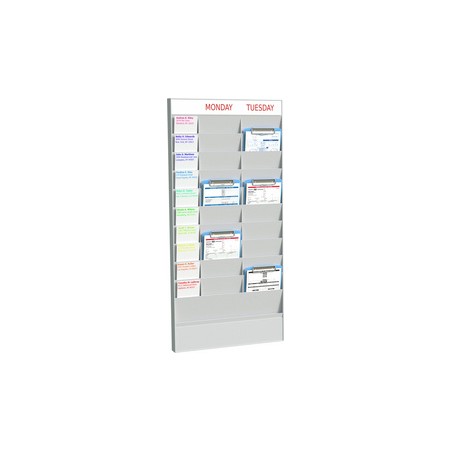 Paperflow, Planificateur de bureau mural, Base, 20 casiers, gris, PD20A5.02