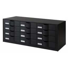 Paperflow, Bloc à tiroirs, 12 tiroirs, couleur noir, 9H4441.01