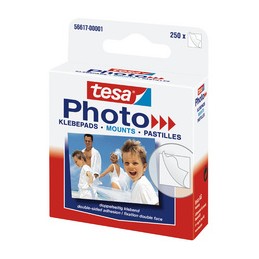 Tesa, Photo, Pastilles adhésives, Blanc, Fixation double face, 56617-00001-00