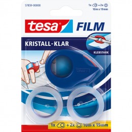 Tesa, Mini dévidoir avec 2  rubans adhésifs, Tesa film, Transparent, 57859-00000-13