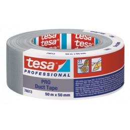 Tesa, Ruban toile, Duct tape, Pro, 50mmx50m, argent, 74613-00003-00