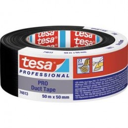 Tesa, Ruban toile, Duct tape, Pro, 50mmx50m, noir, 74613-00002-00