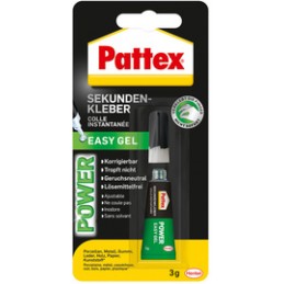 Pattex, Colle instantanée, Power, easy gel, tube de 3g, 9H PSPS2