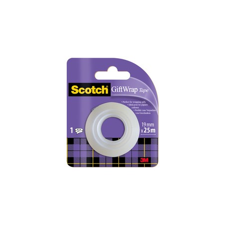 Scotch, Ruban adhésif pour cadeau, GiftWrap Tape, 19mmx25m, CAT 15
