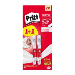 Pritt, stylo correcteur, Pocket Pen, Fluid, carte blister de 2, 9H PCPB2
