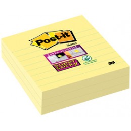 Post-it, Bloc-notes, Super Sticky, 101x101mm, Ligné, Jaune, 675-3SCY