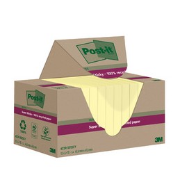 Post-it, Super Sticky, Recycling Notes, 47.6x47.6mm, jaune, 622-RSS12CY