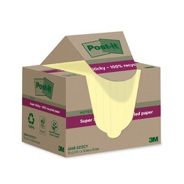 Post-it, Super Sticky, Recycling Notes, 76x76mm, jaune, 654-RSS12CY