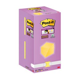 Post-it, Bloc-notes, Super Sticky, 76x76mm, Tower, Jaune, 654-16SS-CY