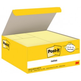 Post-it, Bloc-notes, adhésif, pack avantage, jaune, 654-655P