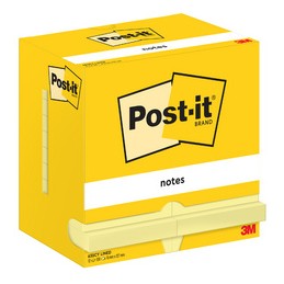 Post-it, Bloc-notes, adhésif, 127x76mm, ligné, jaune, 635-CY