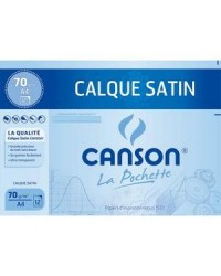 Canson, Papier calque, Satin, 240 x 320 mm, 90G, 12 feuilles, C200002772