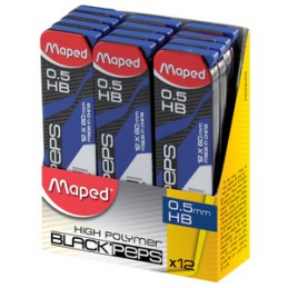 Maped, Mines pour portemines, BLACK'PEPS, 0.5mm, HB, 559630