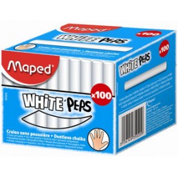 Maped, Craies pour tableau, WHITE'PEPS, rond, blanc, 935020