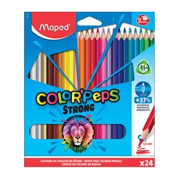 Maped, Crayons de couleur, COLOR'PEPS, STRONG, étui carton de 24, 862724