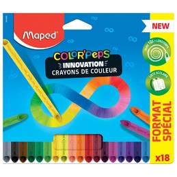 Maped, Crayons de couleur, COLOR'PEPS, INFINITY, étui de 18, 861603