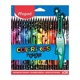 Maped, Crayons de couleur, COLOR'PEPS, MONSTER, étui de 24, 862624