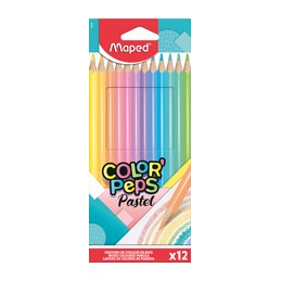 Maped, Crayons de couleur, COLOR'PEPS, Pastel, étui de 12, 832069