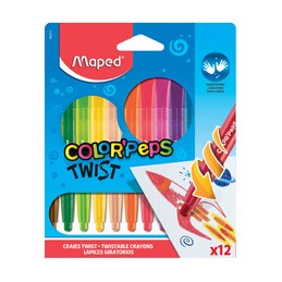 Maped, Crayons de cire, COLOR'PEPS, TWIST, 12 en blister, 860612