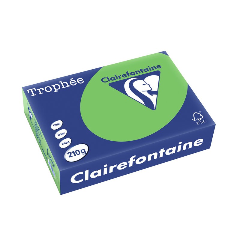 Clairefontaine, Papier universel, Trophée, A4, vert menthe, 210g, 2208C