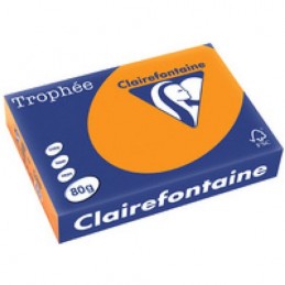 Clairefontaine, Papier universel, Trophée, A4, orange fluo, 80g, 2978C