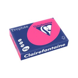 Clairefontaine, Papier universel, Trophée, A4, rose fluo, 80g, 2973C