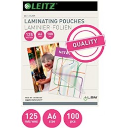 Leitz, Pochettes de plastification, A6, brillant, 250 microns, 33806