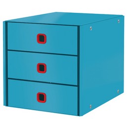 Leitz, Bloc de classement, Click & Store, Cosy, 3 tiroirs, bleu, 5368-00-61