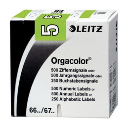 Leitz, Etiquettes numériques, Orgacolor, Chiffre 5, vert clair, rouleau, 6605-10-00