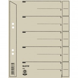 Leitz, Intercalaires, format A5, carton solide 200g, gris, 1655-00-85